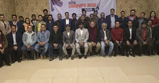 অনলাইন এডিটরস অ্যালায়েন্সের সভাপতি হাসান শরীফ, সম্পাদক মিজান সোহেল